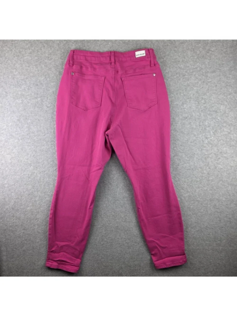 Judy Blue Jeans Womens 14W Pink Neon High Rise Skinny Ankle Stretch Denim